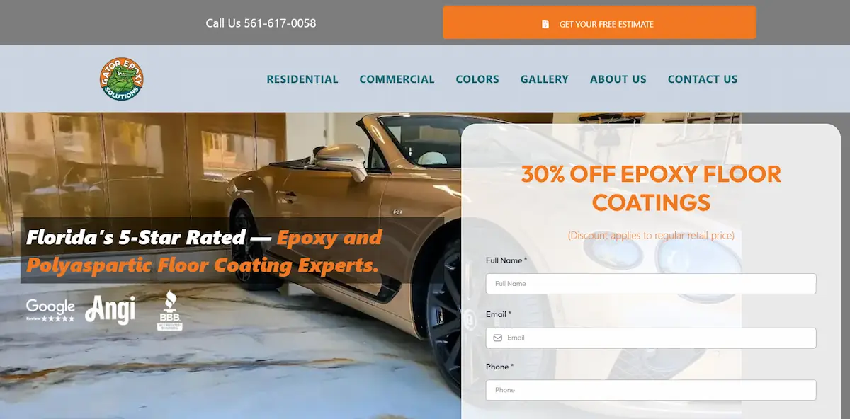 Gator Epoxy Solutions website